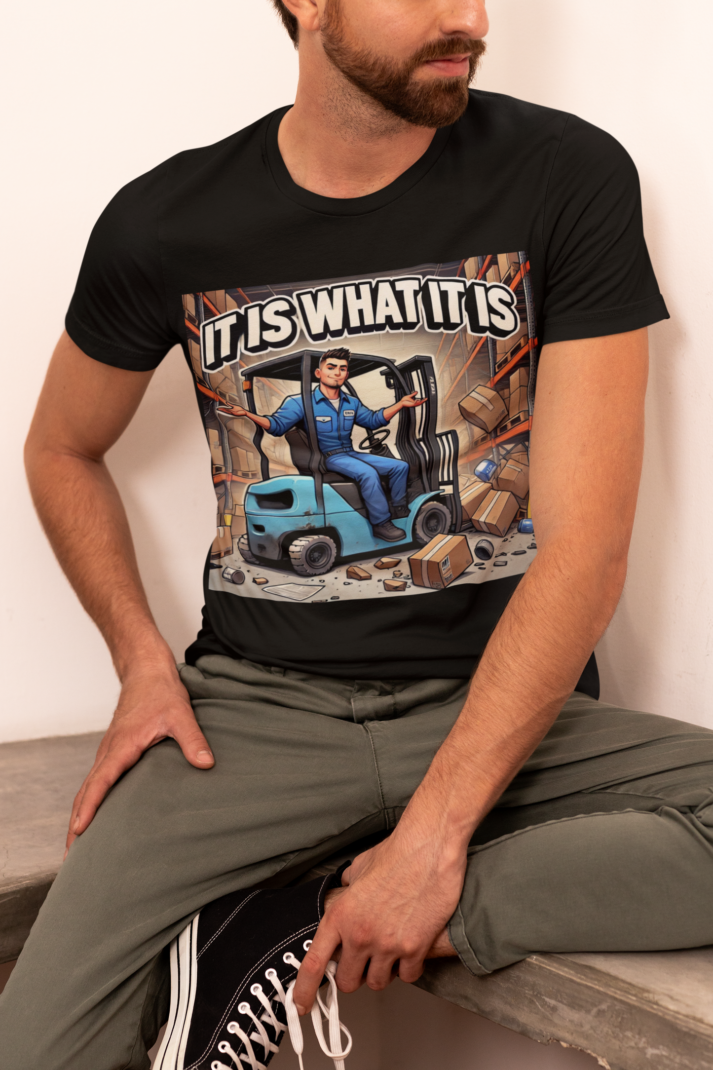 Funny 'It Is What It Is' T-Shirt,  Unisex Workwear, Gift for Drivers, Warehouse Humor Shirt